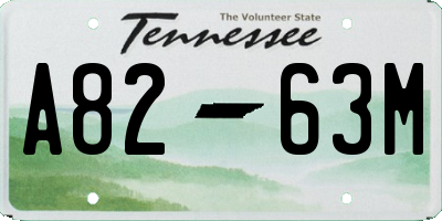 TN license plate A8263M