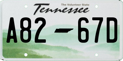 TN license plate A8267D