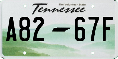 TN license plate A8267F