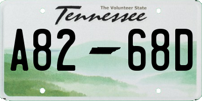 TN license plate A8268D