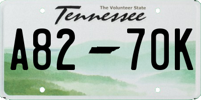 TN license plate A8270K
