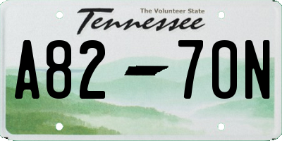 TN license plate A8270N