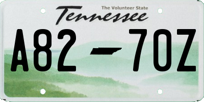 TN license plate A8270Z