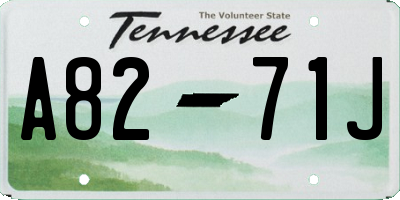 TN license plate A8271J