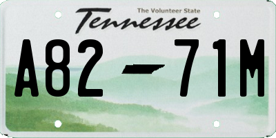 TN license plate A8271M
