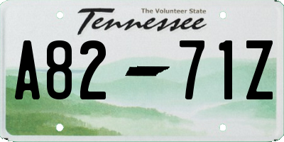 TN license plate A8271Z