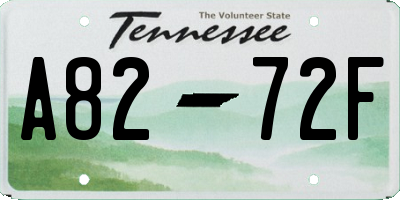 TN license plate A8272F