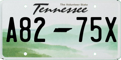 TN license plate A8275X