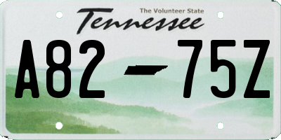 TN license plate A8275Z