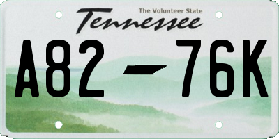TN license plate A8276K