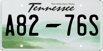 TN license plate A8276S
