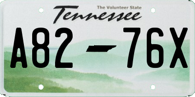 TN license plate A8276X