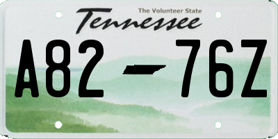 TN license plate A8276Z