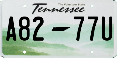 TN license plate A8277U
