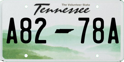TN license plate A8278A
