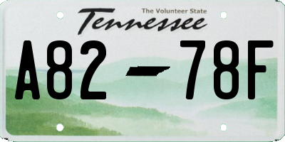 TN license plate A8278F