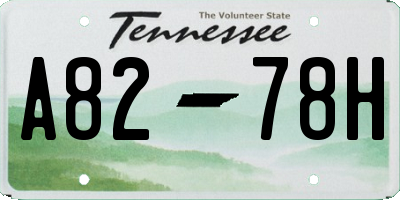 TN license plate A8278H