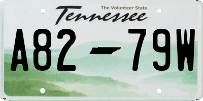 TN license plate A8279W