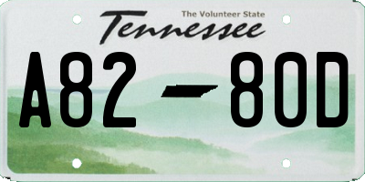 TN license plate A8280D