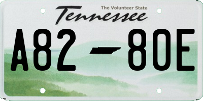 TN license plate A8280E