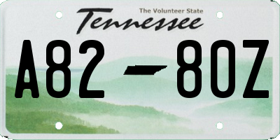 TN license plate A8280Z
