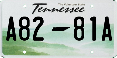 TN license plate A8281A