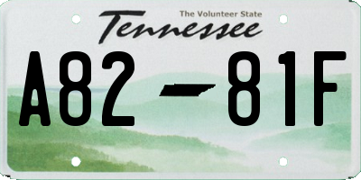 TN license plate A8281F