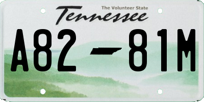 TN license plate A8281M