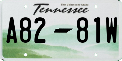 TN license plate A8281W