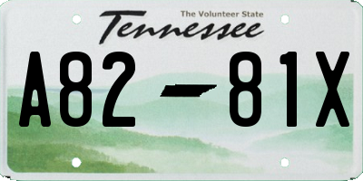 TN license plate A8281X