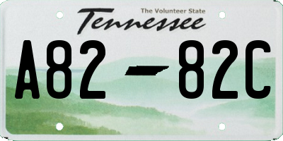 TN license plate A8282C