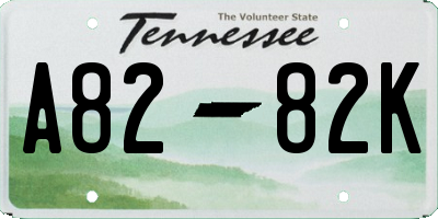 TN license plate A8282K