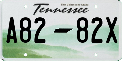 TN license plate A8282X