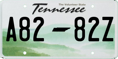 TN license plate A8282Z