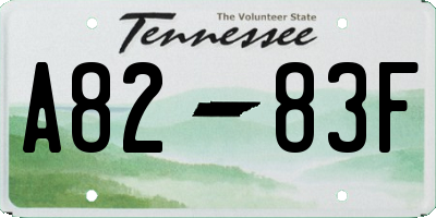 TN license plate A8283F