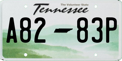 TN license plate A8283P