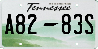 TN license plate A8283S
