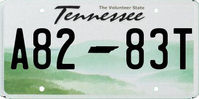 TN license plate A8283T