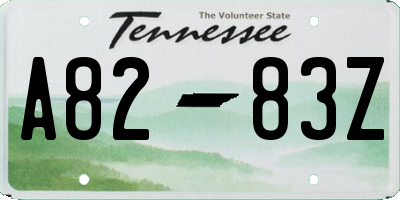 TN license plate A8283Z