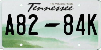 TN license plate A8284K
