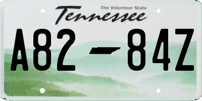 TN license plate A8284Z