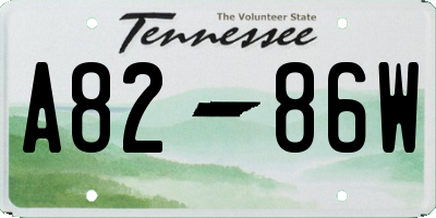 TN license plate A8286W
