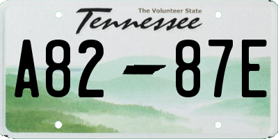 TN license plate A8287E