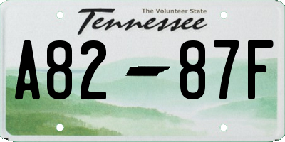 TN license plate A8287F