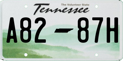 TN license plate A8287H
