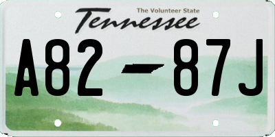TN license plate A8287J
