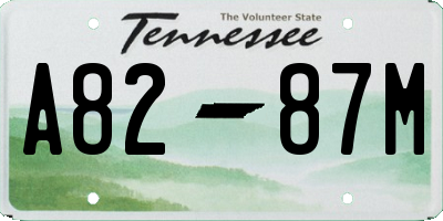 TN license plate A8287M