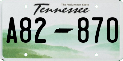 TN license plate A8287O