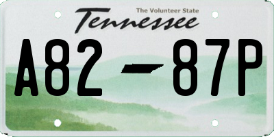 TN license plate A8287P