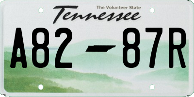 TN license plate A8287R